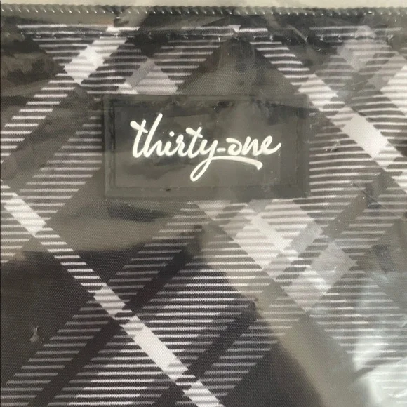 Thirty-One Black and Gray Checkered Tote - Picture 3 of 4